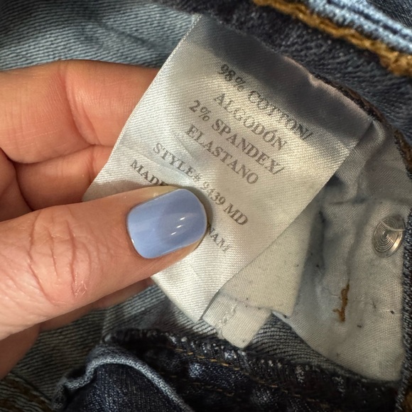 Women's‎ Mid Rise Relaxed Fit Skinny Distressed Denim Blue Jeans Size 3 - Picture 4 of 8